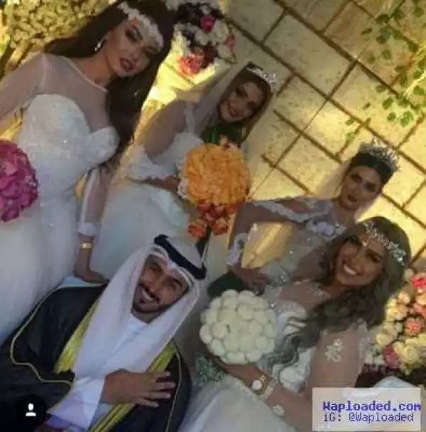 Young guy marries 4 pretty women at once after his ex dared him to find 1 woman - See Photo